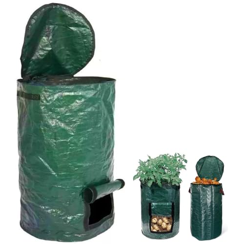 コンポスト バッグ ガーデン用 植え袋 コンポスト 容器 落ち葉処理 肥料袋 屋外 堆肥 廃棄物処理 生ゴ..