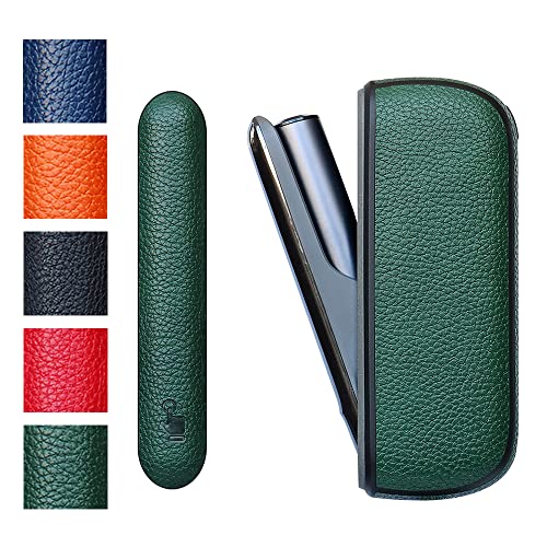 Xioudo 対応 アイコスイルマ キット ドアカバー+ IQOS ILUMA ケース（対応アイコス ILUMA） 手触りが強いケース 2点セット (グリーン)