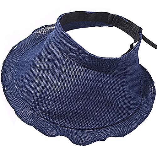 [ROXY　BLUE] サンバイザー UVカット 折りたたみ つば広 帽子 紫外線対策 レディース プール 海水浴 自..