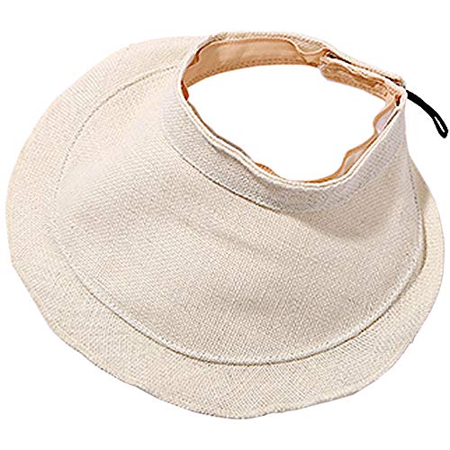 [ROXY　BLUE] サンバイザー UVカット 折りたたみ つば広 帽子 紫外線対策 レディース プール 海水浴 自..