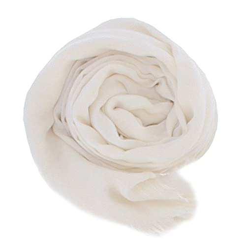 [マコッカ] 年中使える 手洗いができる 大判 無地 ストール アイボリー 152cm×202cm 大判 レディース ..