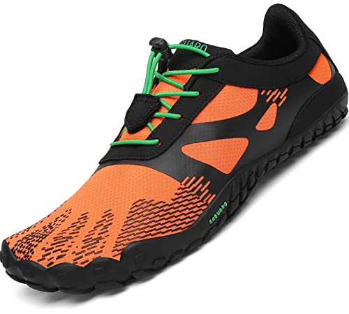 [SAGUARO] ベアフット ランニングシューズ ポータブル フィットネスシューズ 柔軟 超軽量 通気性 25.5 cm,オレンジ 054