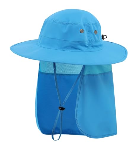 (コネクタイル) ユニ 速乾 UVカット ハット アウトドア 日よけ帽子 サファリハット 農作業用 帽子 フィッシング帽子 スカイブルー
