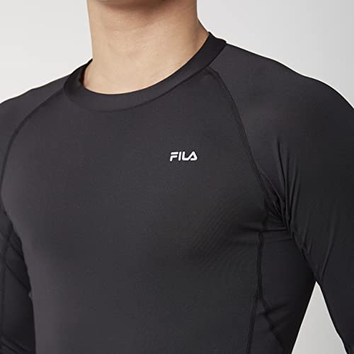 [フィラ] コンプレッションインナー クルーネック長袖ソフトコンプレッションインナー メンズ 448124 BK LL
