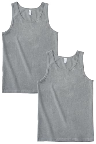 [ラボニウム] コットン100% タンクトップ メンズ 2枚セット 綿 肌着 インナー 無地
