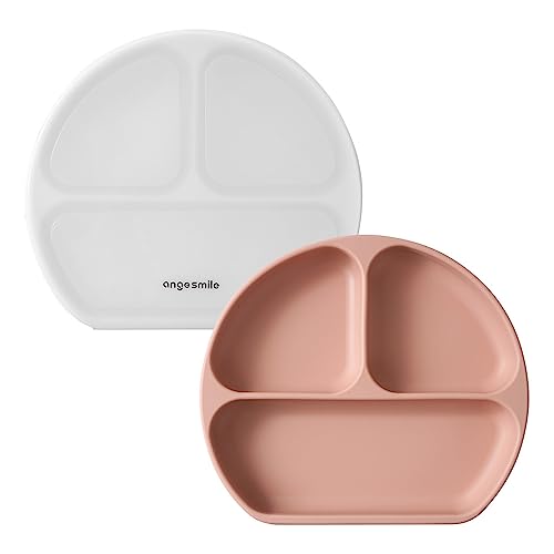 アンジュスマイル ベビー食器 蓋つき ひっくり返らない お食事プレート 吸盤 ワンプレート 赤ちゃん 子..