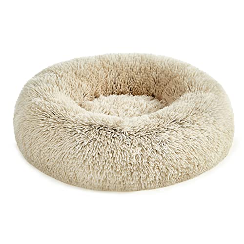 FEANDREA 犬 ベッド 洗える ふわふわ 暖かい ペットベッド 滑り止め 可愛いドーナツ型 キレイ ペットクッション 防寒対策 60×60×20cm PGW038S01