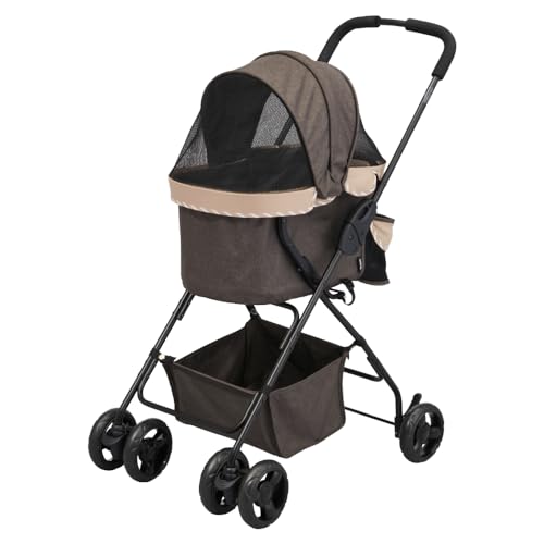 ジェックス わんわんカート スーパーライト モカブラウン 軽量3.6kg 自立式 ペット用カート 耐荷重8kg以下 犬用