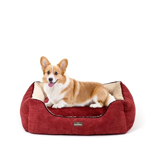 GrandTies グランタイズ ペットベッド カドラー (レッド, M)