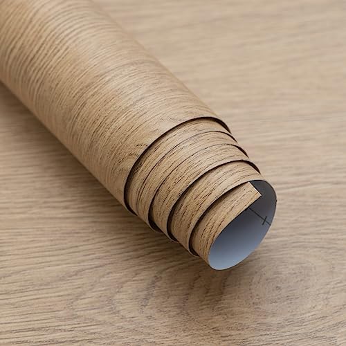 Boobest ブラウン リメイクシート 木目 ナチュラル 80cm幅×長さ4m 壁紙シール 茶色 ケヤキ 壁紙剥がせるシート 木目調シール 家具リメイクシート...