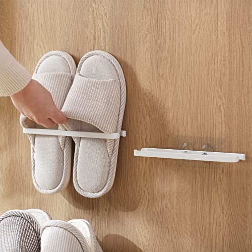 Bagbang スリッパラック 穴開け不要 壁掛け式 粘着式 ステンレス 金属 白 ホワイト 1足掛け サンダル収..