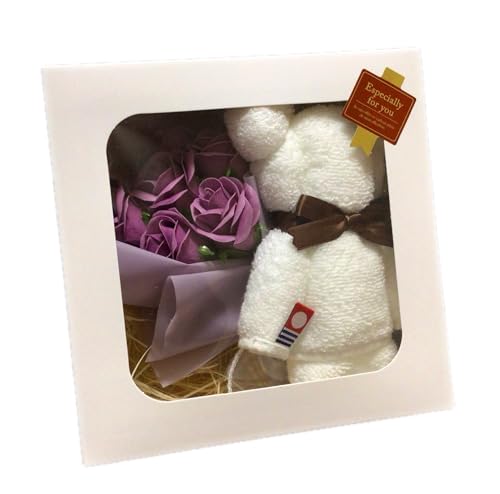 【yukari natureブランド】 今治タオル かわいい ハンカチ ベアタオル タオルギフト お花 プレゼント 透明プレゼントボックス ブーケ ギフトセット 誕生日 記念日 還暦祝い 結婚祝い 出産祝い