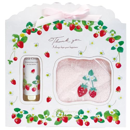 コージカンパニー ハンカチ ＆ ハンドクリーム セット 母の日 ギフト プレゼント ベリーガーデンの香り ギフトBOX入り ストロベリー ピンク 30ml 172551