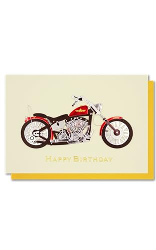 【 バースデー カード バイク 男性 】 リーフ ワーク カンパニー グリーティング 誕生日 大人向け ハンドメイド 手作り 封筒付き セット メッセージ お祝...