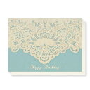 日本 製 【 バースデー カード レース ゴールド ブルー 女性 】 リーフ ワーク カンパニー グリーティング 誕生日 大人向け ハンドメイド 手作り 封筒付...