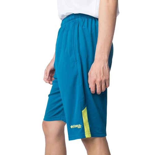 [ケイパ] Kaepa ハーフパンツ メンズ 春夏 伸縮性 ストレート UVカット ボトムス ジャージパンツ 半パン トレーニングウェア スポーツ ランニング ジョギング ジム 吸汗速乾 (ブルー Lサイズ)