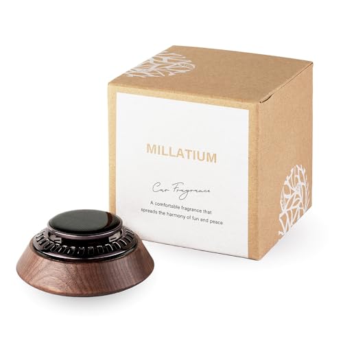 MILLATIUM カーディフューザー 車 芳香剤 ソーラー駆動 カーフレグランス アロマディフューザー 本体のみ(リング付き) MLT20 エッセンシャルオイル