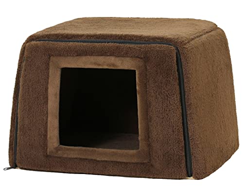 PetStyle 犬 猫 ベッド ハウス 2WAY ペットベッド ペットハウス キューブハウス 冬用 折りたたみ ドーム マット 猫ハウス 犬ハウス 室内 冬 ...