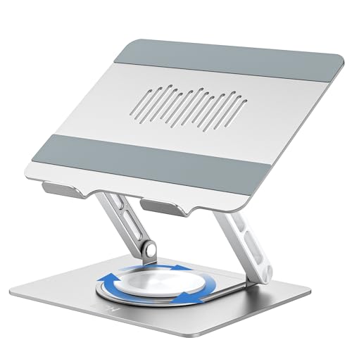 EPN ノートパソコンスタンド 360°回転式 折りたたみ式 パソコンスタンド 無段階 高さ&角度調整 人間工..