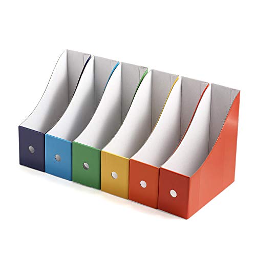 Resky ボックスファイル A4 紙 収納ボックス 小物入れ ファイルスタンド 6色6個組