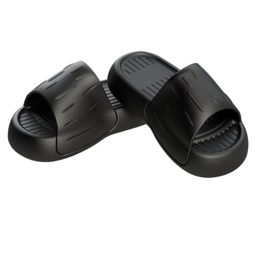 [iChewie] ふわらくサンダル | ふわっとラクな履き心地 | 25.5 cm | ブラック | 室内 屋外 スリッパ 洗える 男女兼用 滑りにくい ふわふわ 軽量 防水 ベランダ ルームスリッパ サンダル プール 海