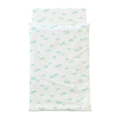 サンデシカ 全部洗える お昼寝布団5点セット かばん・アイロンネーム付き フラッフィー(雲柄) 5個アソート