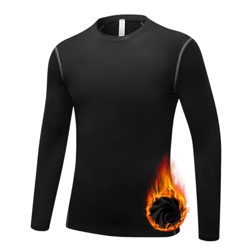 [Sillictor] スポーツインナー キッズ 裏起毛 コンプレッションウェア スポーツ アンダーシャツ 野球 サッカー スキー インナーウェア [通気速乾・防寒保温] 秋冬 kids1021blk-gr-130