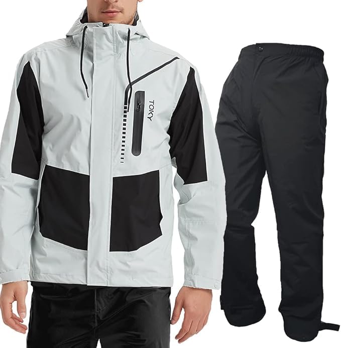 [アラシヤマ] ゴルフ レインウェア メンズ カッパ 作業用 レインスーツ 上下セット 【防水・防風・ 軽..