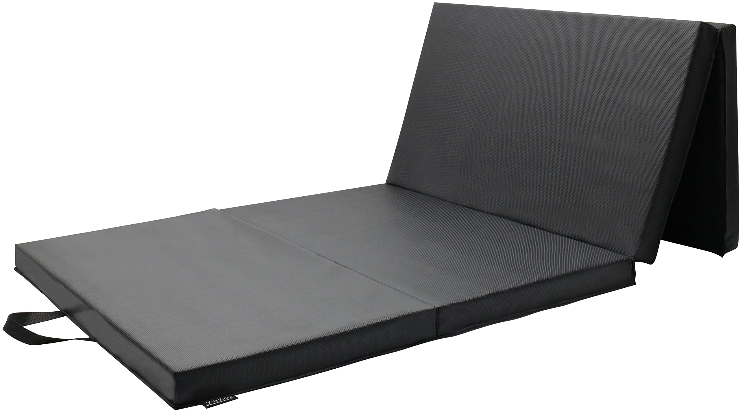 FitElite(フィットエリート) 体操 ストレッチマット 折りたたみ (180x80x5.4cm ジョイント無し, ブラック)