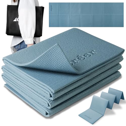 cr?er(クレエ)【日本国内メーカー】ヨガデビューに最適なヨガマット 折りたたみ 厚め 6mm 持ち運び用バ..