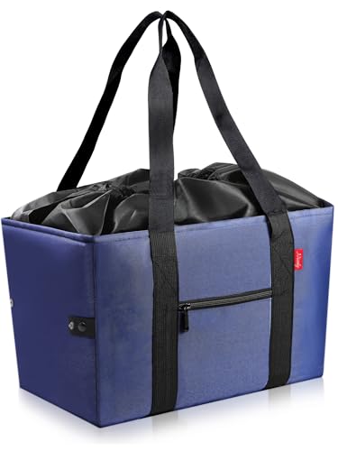 [nicoly] 保冷バッグ レジかご エコバック エコレジ ショッピングバッグ 26L (ネイビー)