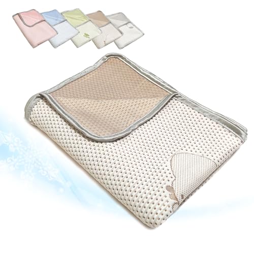 CROWNCAT ブランケット 冷感 タオルケット 【薄手でひんやり♪クールケット＆冷え過ぎないリバーシブル仕様＆春秋OK＆お昼寝にピッタリの約100×150cm＆かわいいカピバラ柄】シャインブラウン