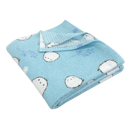 リヴェール タオルケット シングル シマエナガ柄 夏用 ブランケット 綿混 140×190cm 洗える 速乾 かわ..