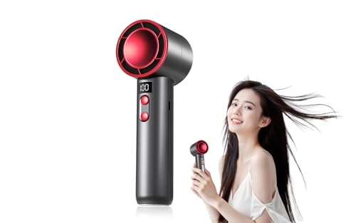 ハンディファン 手持ち扇風機 携帯扇風機 小型【2025新モデル・強風・100段階風量調節】10m/s強風 軽量設計 LEDディスプレイ 3600mAh大容量電池 最大12時間動作 USB充電式 LED残量表示 カラビナ付