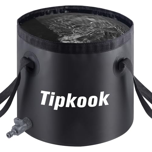 Tipkook 折り畳みバケツ 【20L? 水ホースバルブ付】折りたたみバケツ 大容量多機能 水へのアクセスが容..
