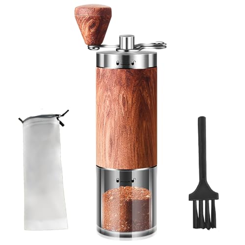 手挽きコーヒーミル コーヒーグラインダー グラインダー 挽き目調整可能 調節ダイヤル 珈琲 豆挽き 高精度 超細挽き 均一な粉末 コーヒーまめひき機 ミル アウ...