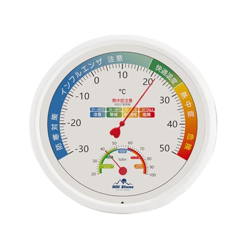 kaitou 温湿度計 アナログ 大きめ 見やすい 電池不要 温度計 湿度計 壁掛け 快適度 体調管理 熱中症対策