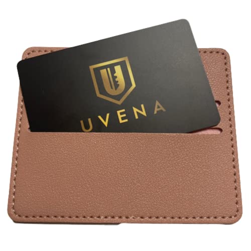 [UVENA] スキミング防止カード RFID カード型 薄型 個人情報保護 カードサイズ お財布 PVC (1枚ピンクケース付き)