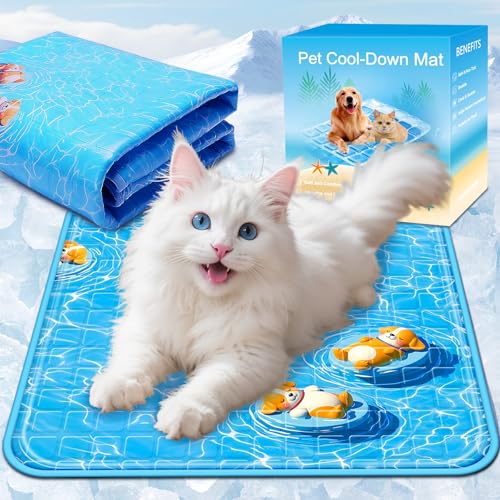 ペット ひんやりマット 猫 犬 冷却マット 40×40CM【2025 夏用独創デザイン 即冷】 冷感マット クールマット 暑さ対策 熱中症対策 防水 ペットマット 安全無毒 冷感ジェルマット 接触冷感シー