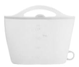 やわらかシリコンバッグ 1500ml レンジで調理もできる (ホワイト)