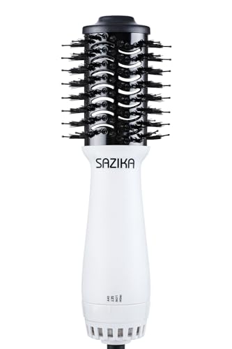 SAZIKA くるくるドライヤー カールドライヤー ミニ ボリュームアップ マイナスイオン ロールブラシ 乾..