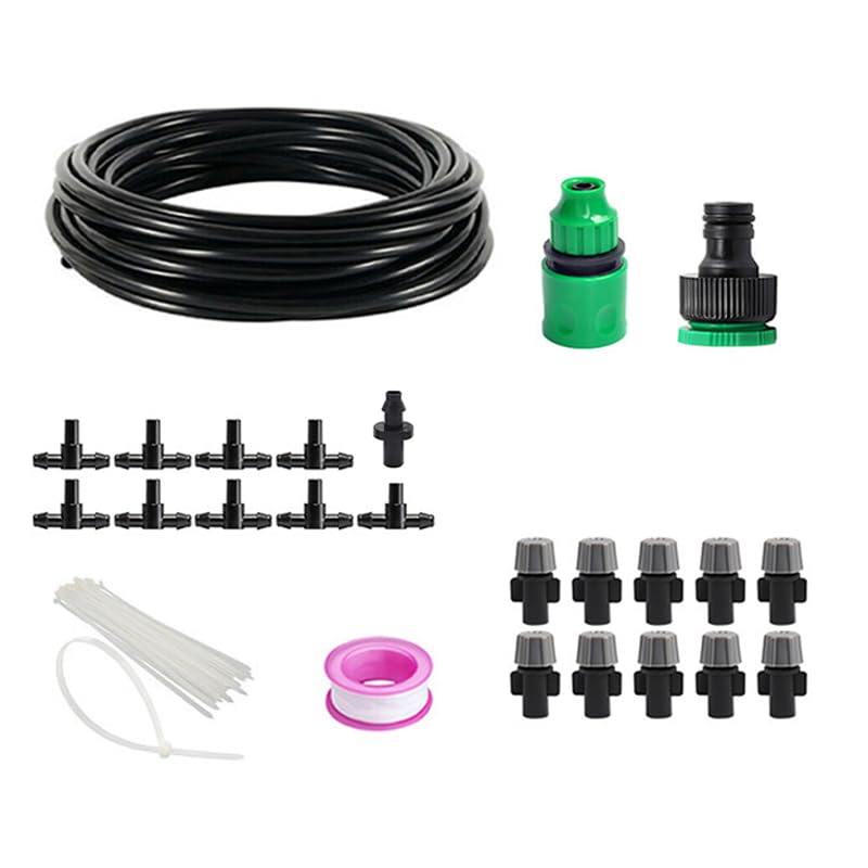 Miraixia ミストシャワー 10m 屋外用 ミスト スプリンクラー 自動散水 噴霧 セット 霧 冷却 ガーデン ..