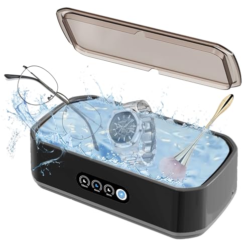 bumxca 超音波洗浄機 メガネクリーナー メガネ洗浄機 【3段階タイマー】 超音波洗浄器 3段階パワー切替..