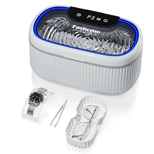 Fashome 超音波洗浄器 550ml 45000Hz 3段階パワー切替 5段階タイマー設定DEGASモード 家庭用超音波クリ..