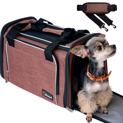 [雑誌掲載モデル]Bicieeel 犬 猫 キャリーバッグ ペットキャリーバッグ 多機能 丈夫 軽い 型崩れなし ..