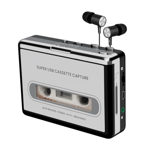 Reshow カセットプレーヤー ポータブル ヘッドホン付 テーププレーヤーオーディオ, テープからデジタル..