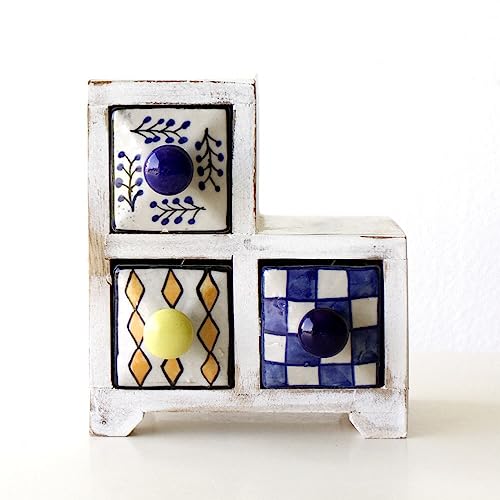 小物入れ 引き出し ミニチェスト 卓上 木製 陶器 アンティーク おしゃれ アクセサリーケース 整理 小物..