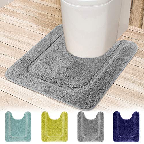 ALICES トイレマット 敷物 トイレまっと ふわふわ/洗える 高密度 北欧 トイレ足元マット 吸水速乾 といれまっと 無地 選べる5色 60×50cm(グレー)