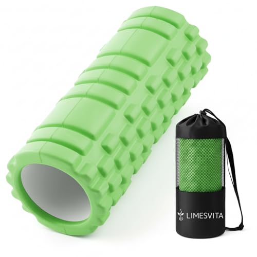 【ジム品質をご自宅で】LIMESVITA フォームローラー 筋膜リリース【　 】ストレッチ フィットネス グリッドフォームローラー スポーツ トレーニング ヨガポール マッサージローラー 収納袋