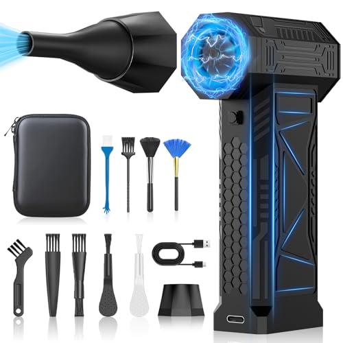 glosshow エアダスター 電動 洗車 ブロワー 最大風速 150m/s 5段階風量調整 エアダスター300,000RPM高速回転 20,000mAh大容量バッテリー LEDライト付き LCDディスプレイ搭 小型で超強力 ブラシレスモー